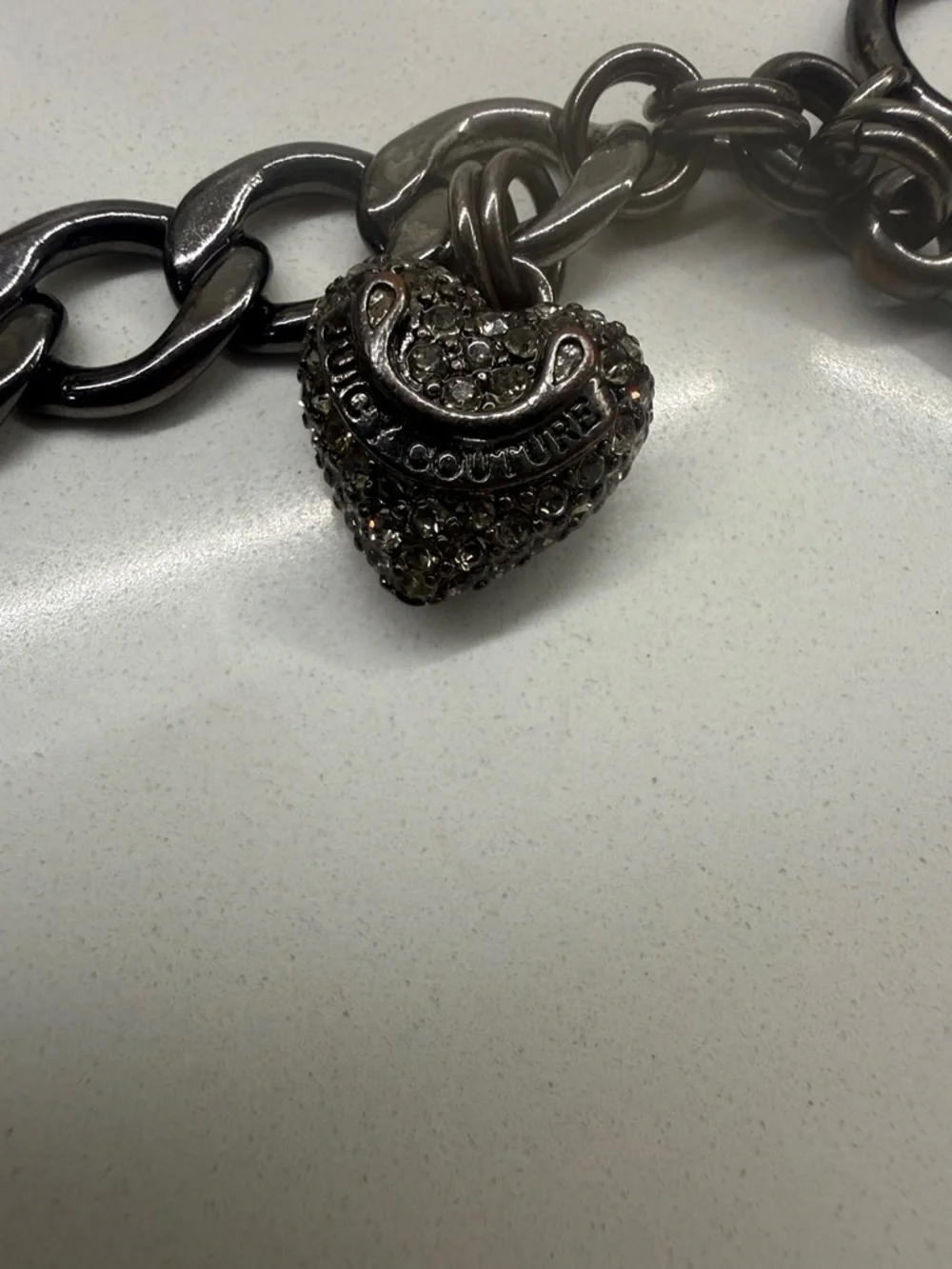 Juicy Couture Silver-Tone Chunky Chain Charm Bracelet